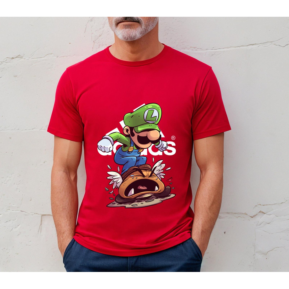 Adidas Fashion New Luigi Mario Chibi Fan Gift TShirt03red03redjpg