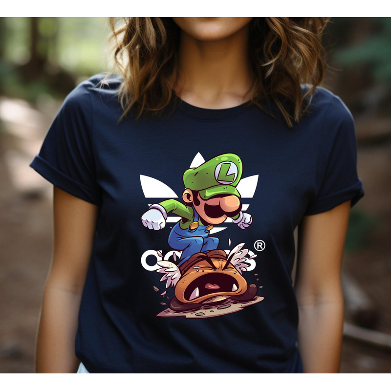 Adidas New Luigi Mario Chibi Fan Gift TShirt05gnavy05gnavyjpg