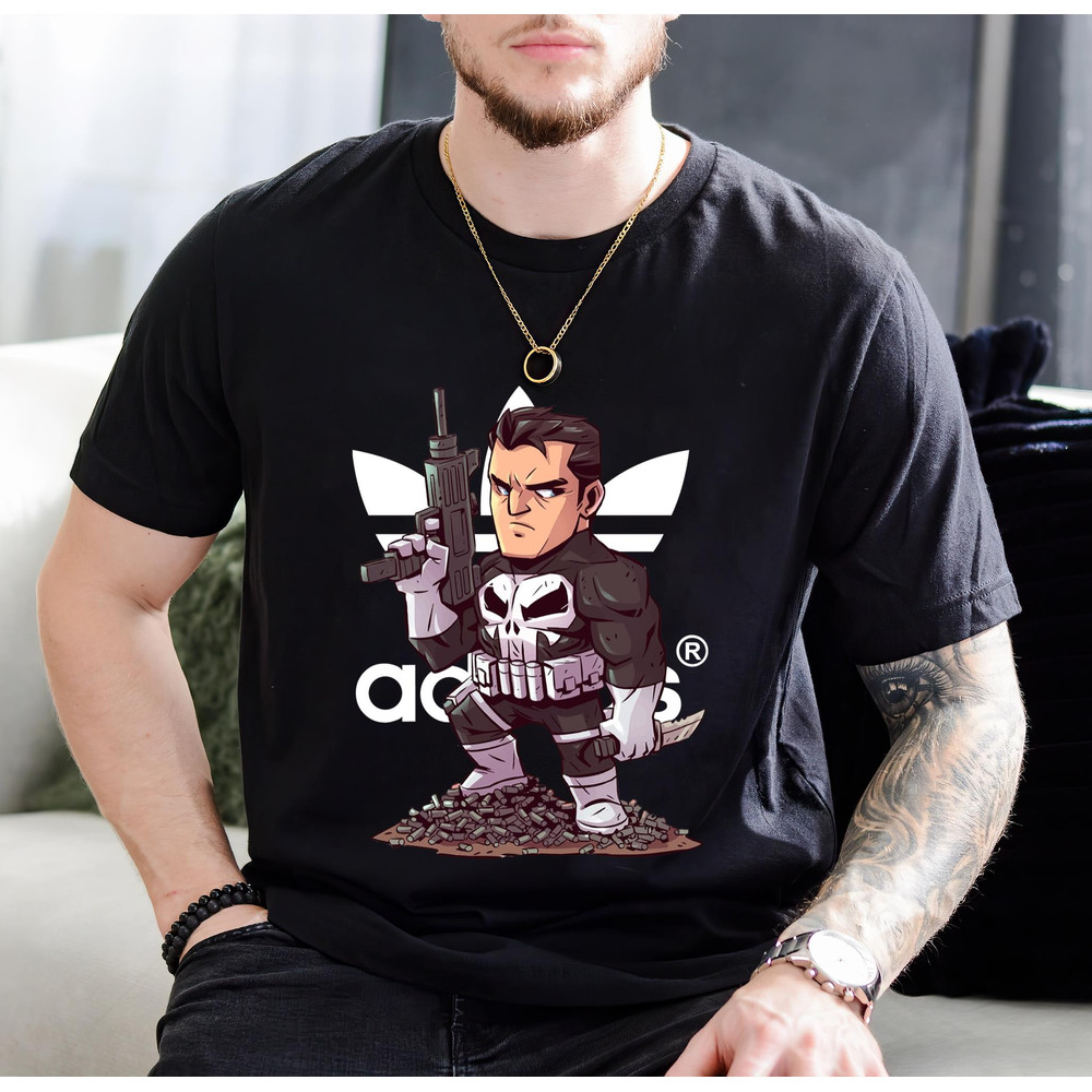 Adidas Punisher Chibi Fan Gift TShirt01black01blackjpg