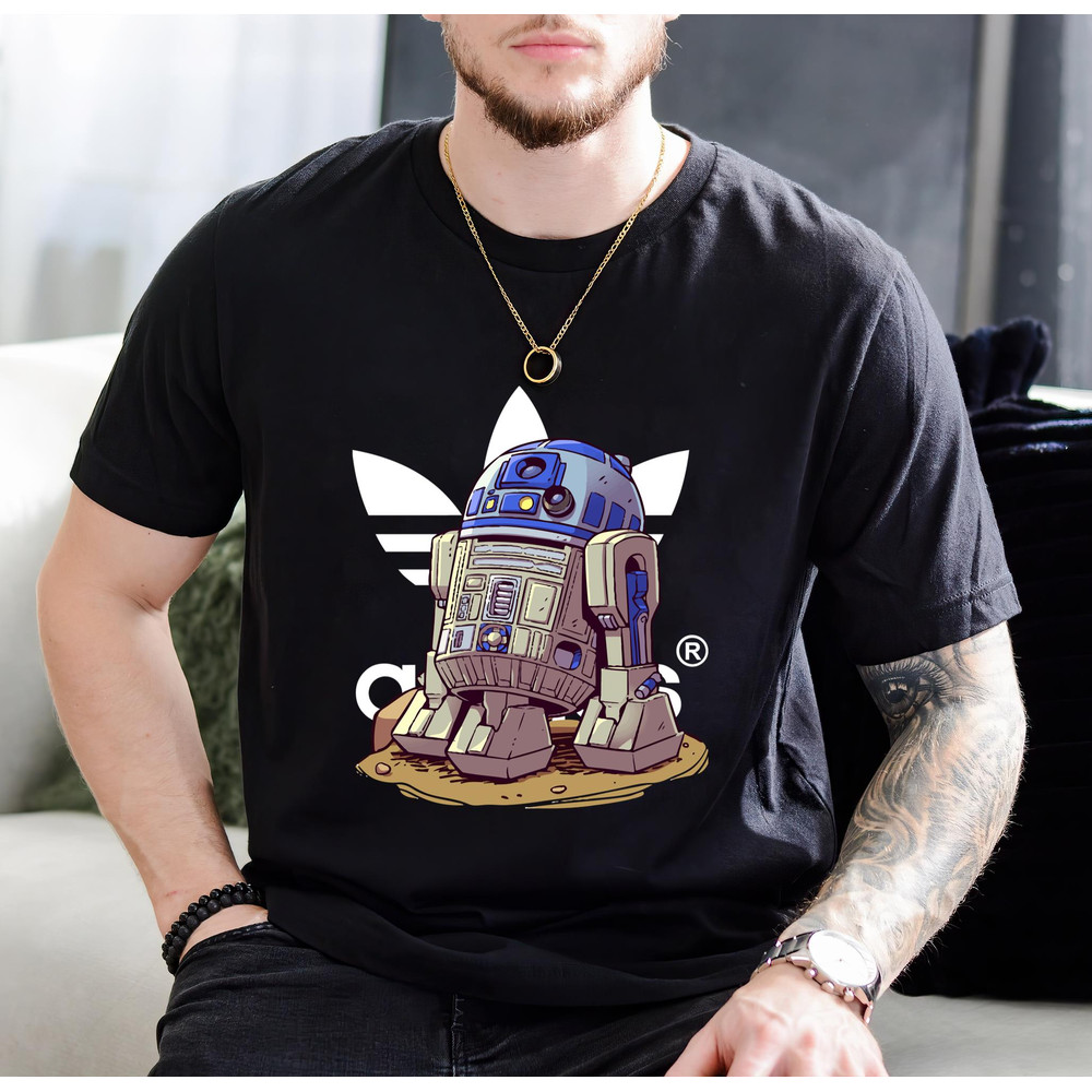 Adidas R2D2 Chibi Starwars Fan Gift TShirt01black01blackjpg