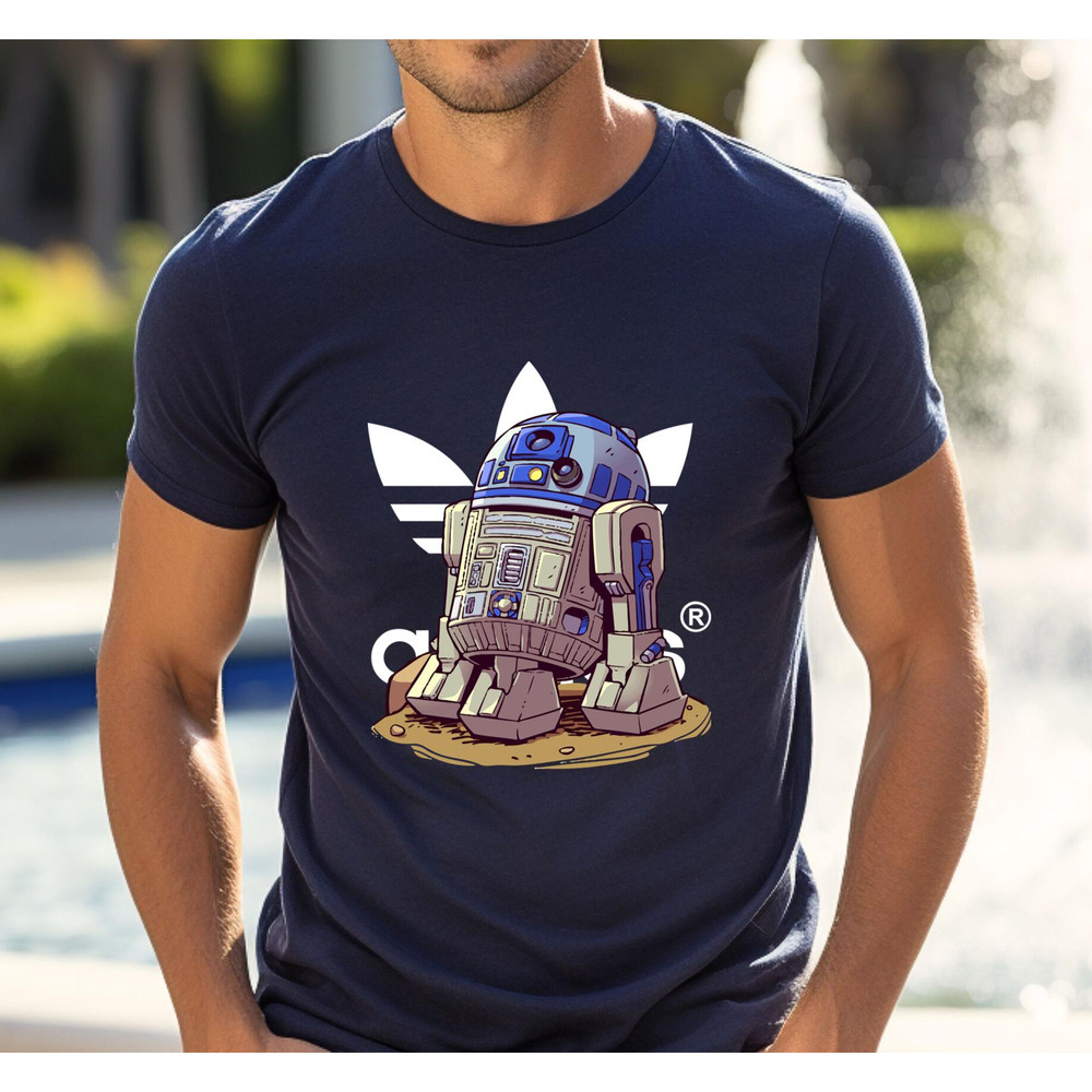 Adidas R2D2 Chibi Starwars Fan Gift TShirt02navy02navyjpg