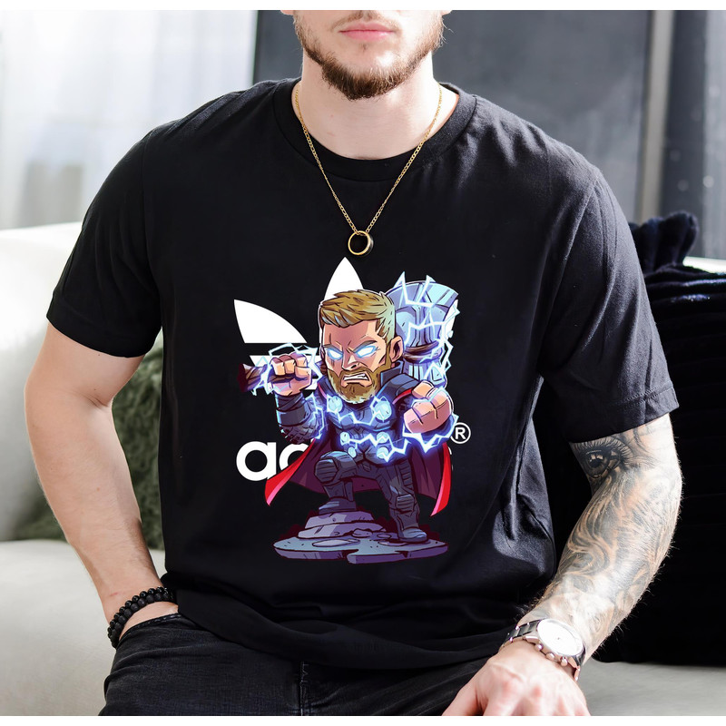 Adidas Thor Chibi Infinity War Fan Gift TShirt01black01blackjpg