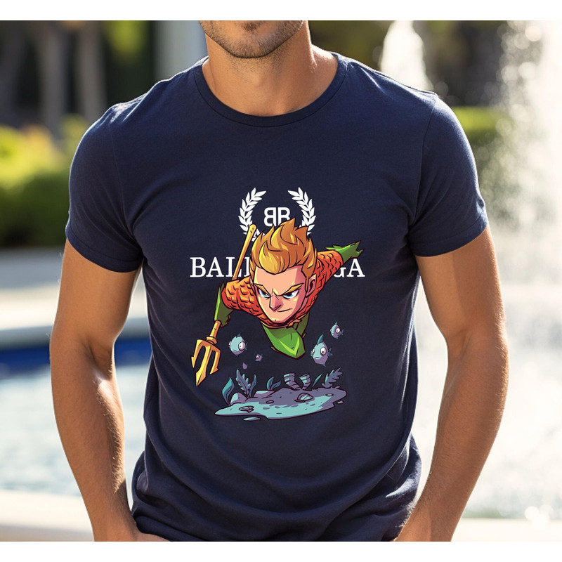 Balenciaga BB Aquaman Chibi Fan Gift TShirt02navy02navyjpg