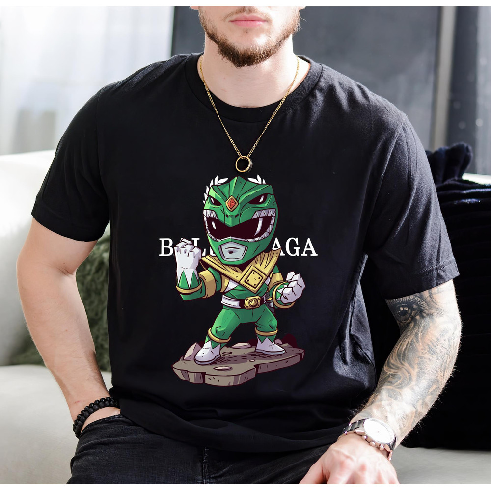 Balenciaga BB Chibi Green Ranger Fan Gift TShirt01black01blackjpg