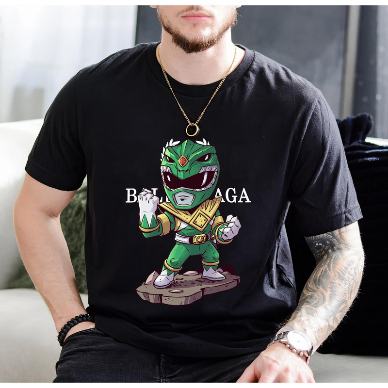 Balenciaga BB Chibi Green Ranger Fan Gift TShirt01black01blackjpg