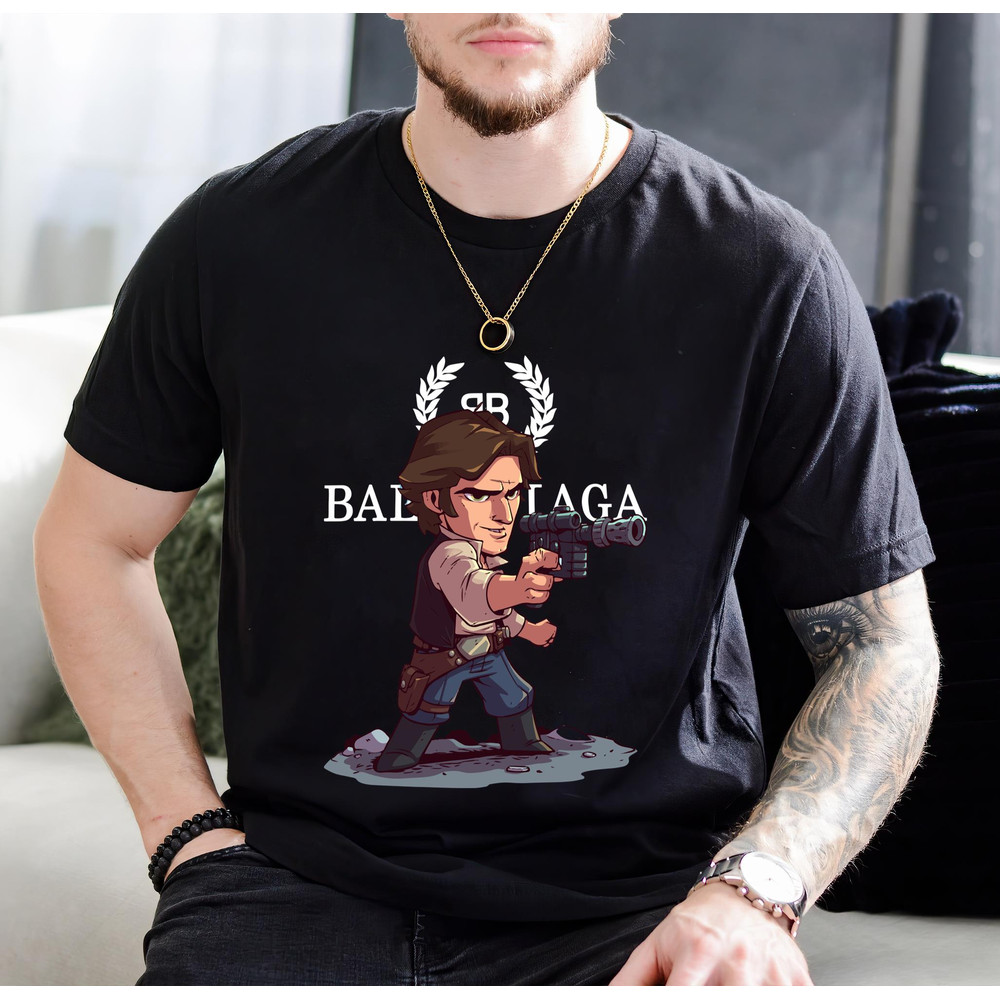 Balenciaga BB Chibi Han Solo Fan Gift TShirt01black01blackjpg