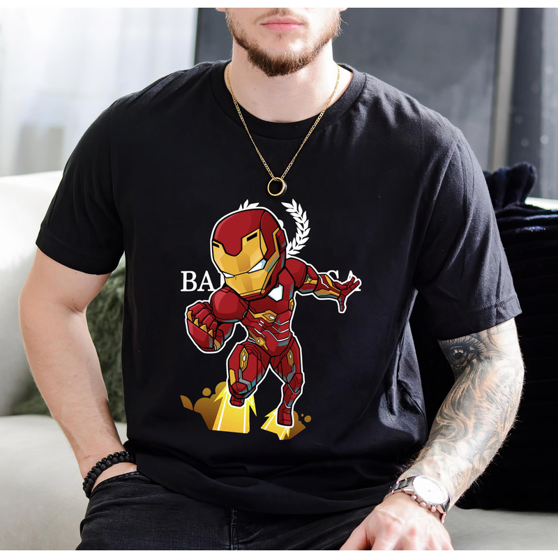 Balenciaga BB Chibi Ironman New Fan Gift TShirt01black01blackjpg