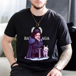 balenciaga bb chibi jon snow and ghost fan gift t-shirt