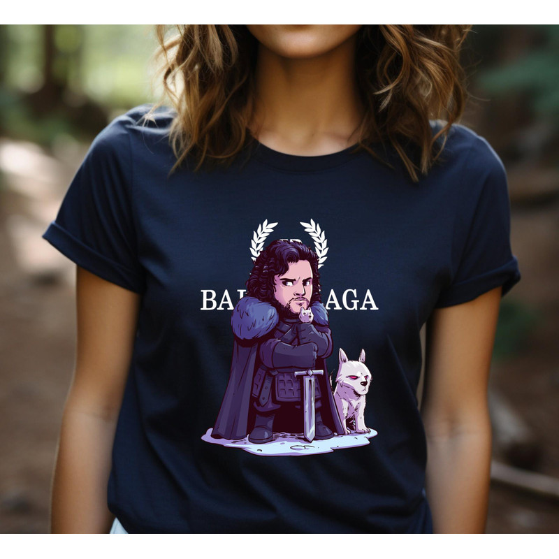 Balenciaga BB Chibi Jon Snow and Ghost Fan Gift TShirt05gnavy05gnavyjpg