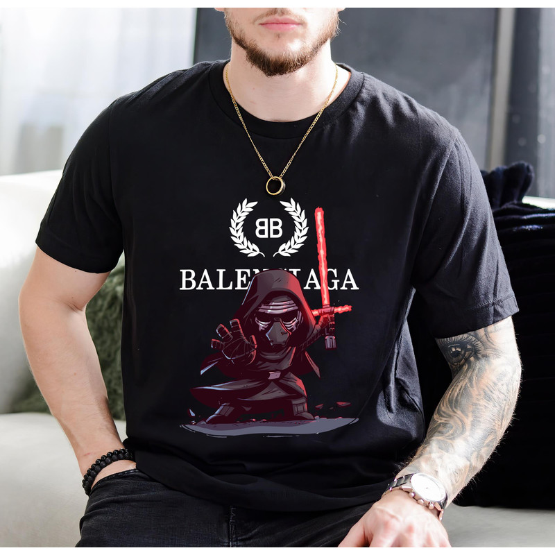 Balenciaga BB Chibi Kylo Ren Fan Gift TShirt01black01blackjpg