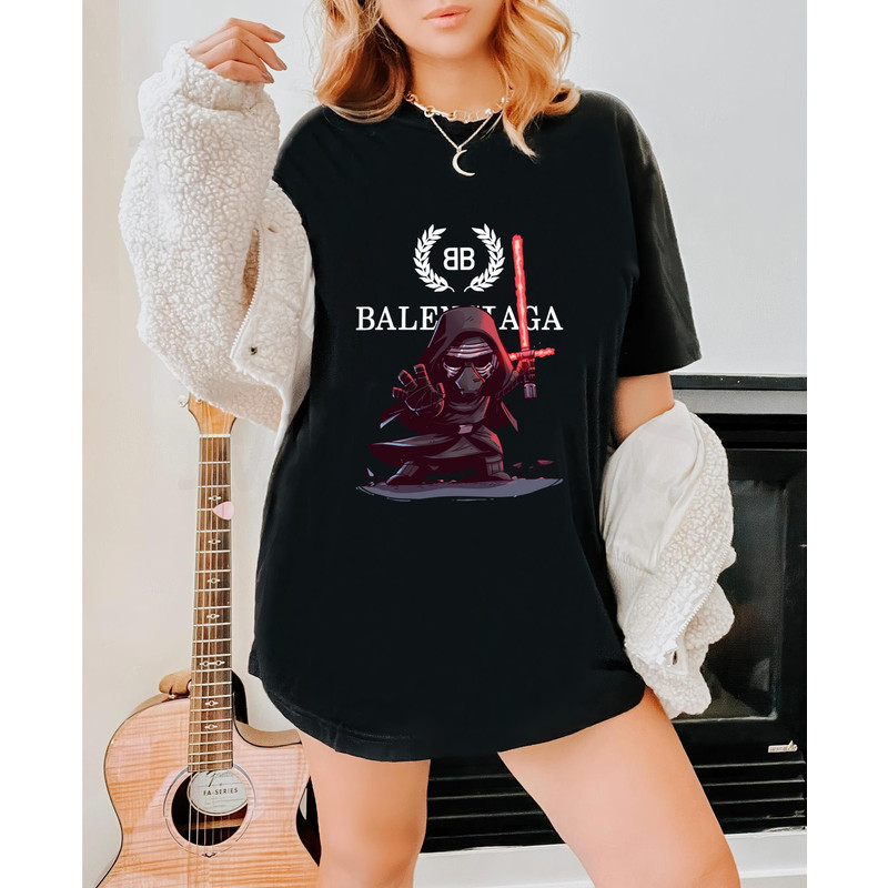 Balenciaga BB Chibi Kylo Ren Fan Gift TShirt04gblack04gblackjpg