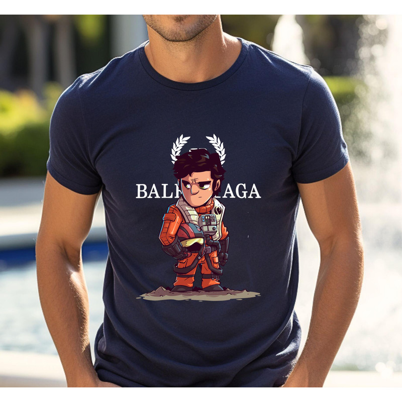 Balenciaga BB Chibi Poe Dameron Fan Gift TShirt02navy02navyjpg