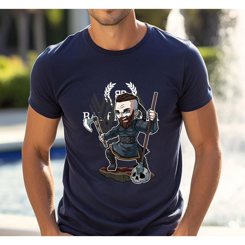 Balenciaga BB Chibi Ragnar Lothbrok Fan Gift TShirt02navy02navyjpg