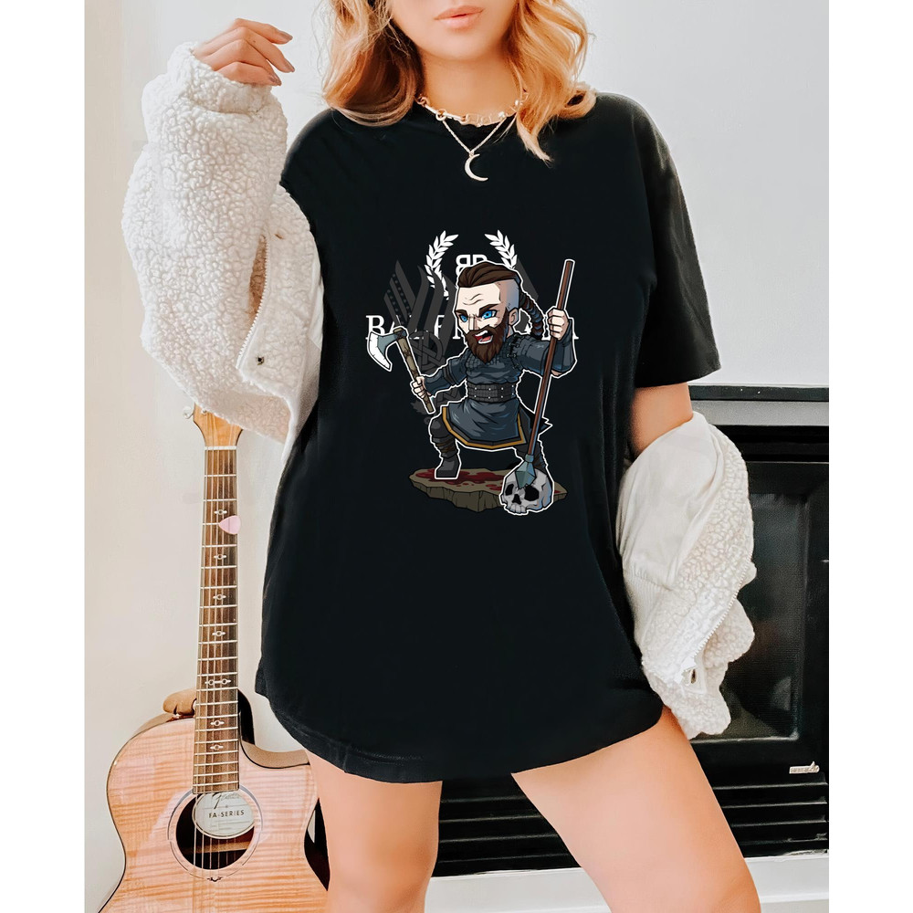 Balenciaga BB Chibi Ragnar Lothbrok Fan Gift TShirt04gblack04gblackjpg