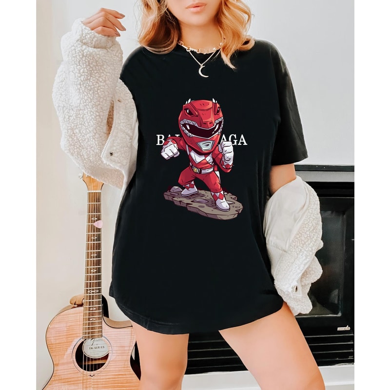 Balenciaga BB Chibi Red Ranger Fan Gift TShirt04gblack04gblackjpg