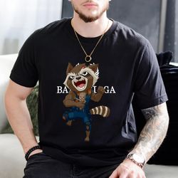 balenciaga bb chibi rocket raccoon and baby goot fan gift t-shirt