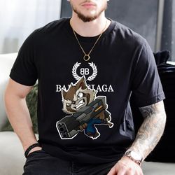 balenciaga bb chibi rocket raccoon fan gift t-shirt