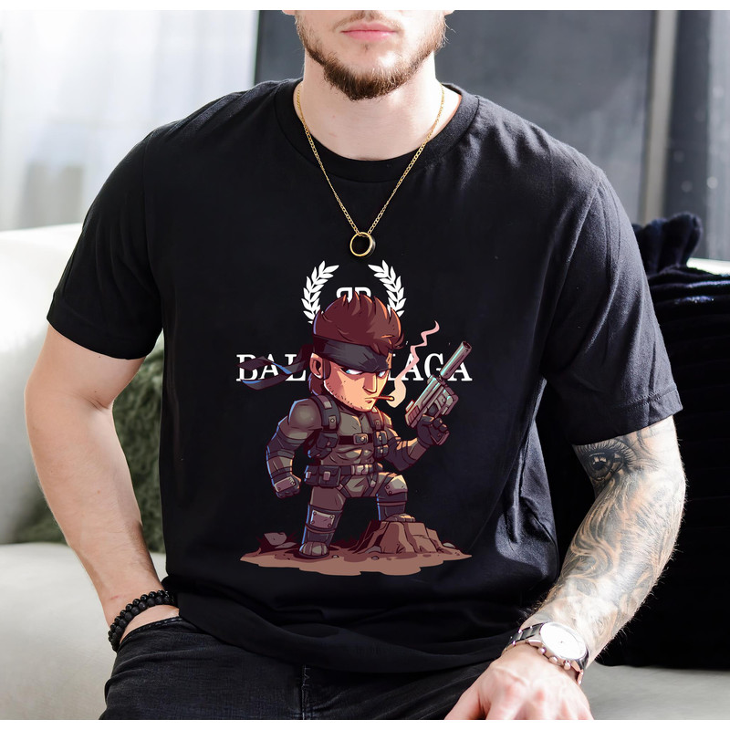 Balenciaga BB Chibi Solid Snake Fan Gift TShirt01black01blackjpg
