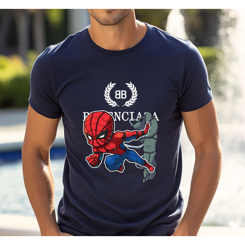 Balenciaga BB Chibi Spiderman Fan Gift TShirt02navy02navyjpg