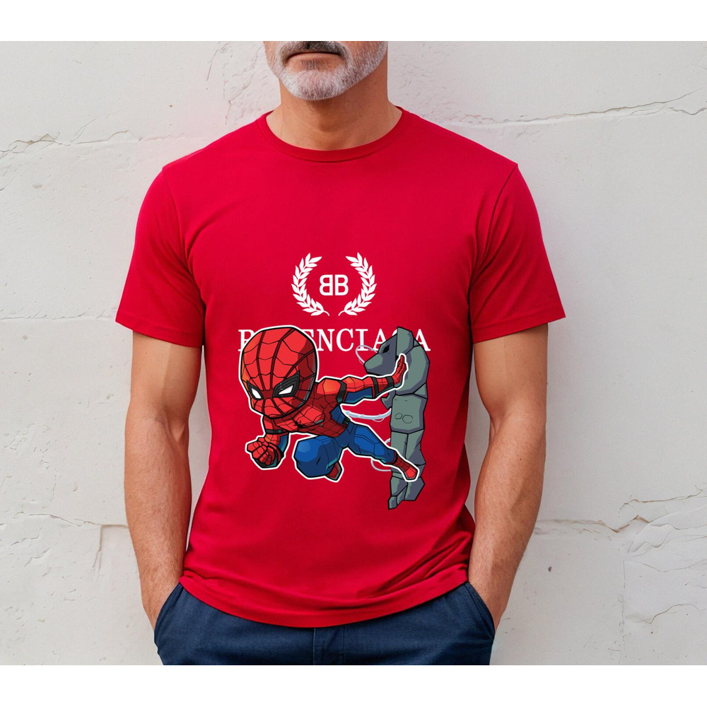 Balenciaga BB Chibi Spiderman Fan Gift TShirt03red03redjpg