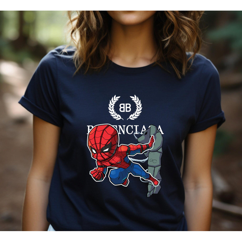 Balenciaga BB Chibi Spiderman Fan Gift TShirt05gnavy05gnavyjpg