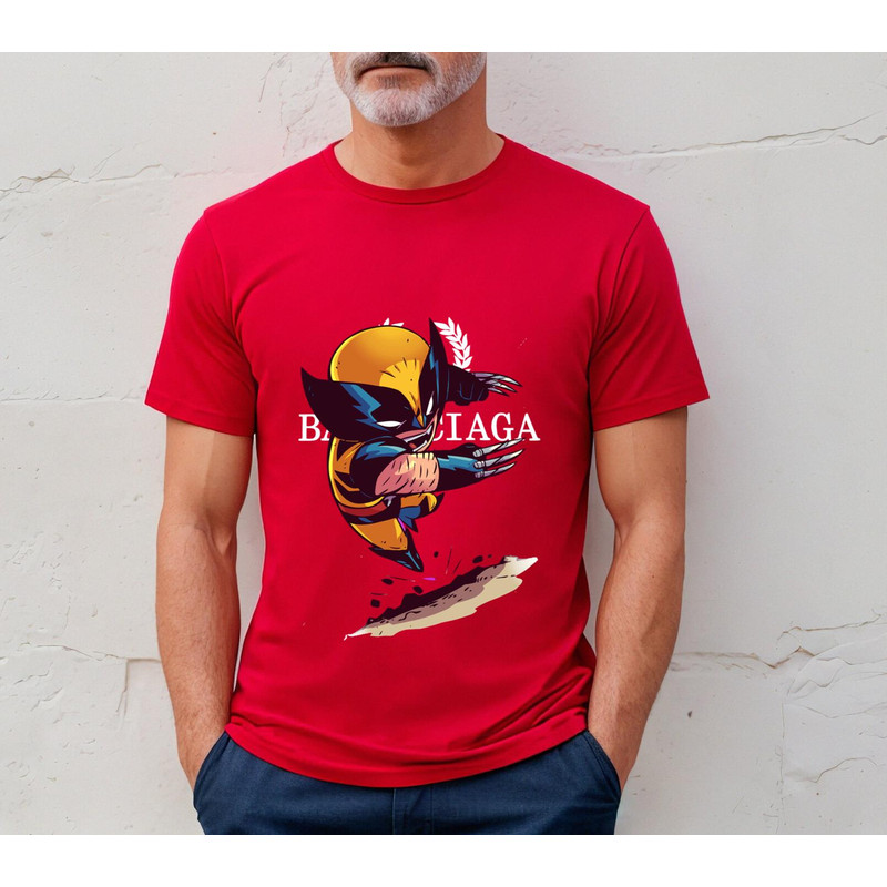 Balenciaga BB Chibi Wolverine Fan Gift TShirt03red03redjpg
