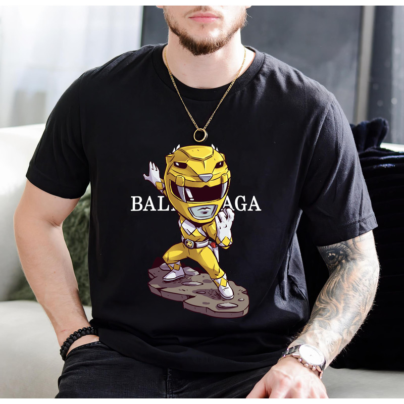Balenciaga BB Chibi Yellow Ranger Fan Gift TShirt01black01blackjpg
