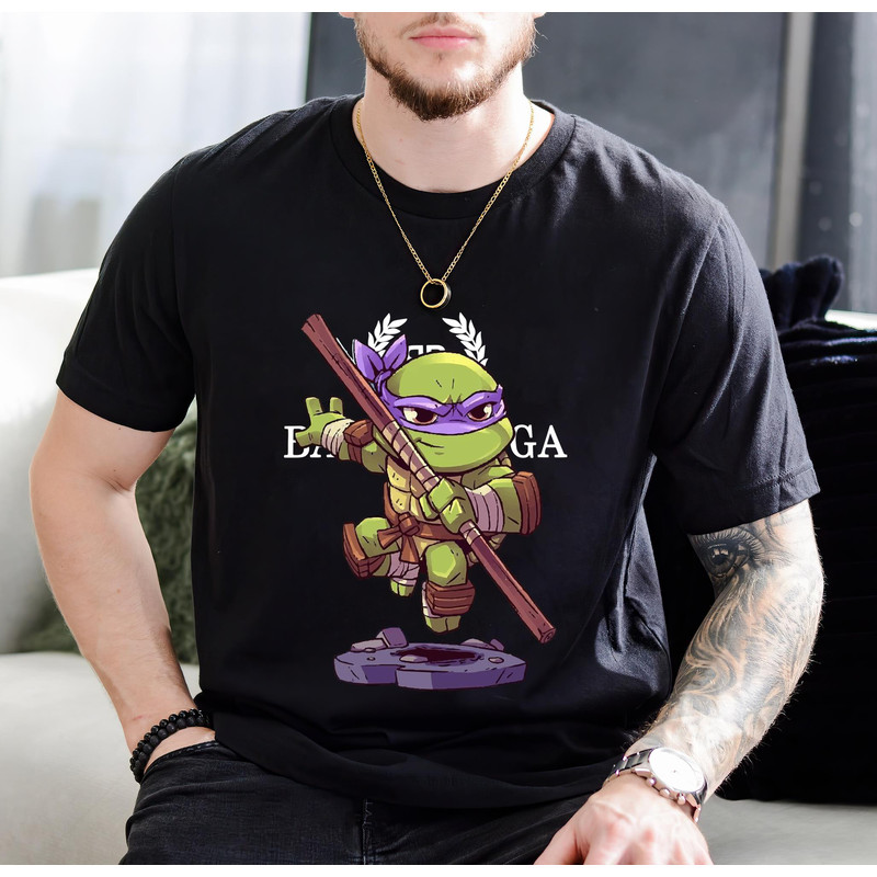 Balenciaga BB Donatello Ninja Turtle Chibi Fan Gift TShirt01black01blackjpg