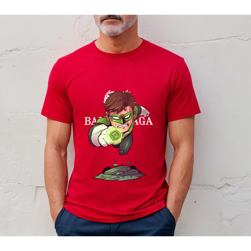 Balenciaga BB Green Lantern Chibi Fan Gift TShirt03red03redjpg