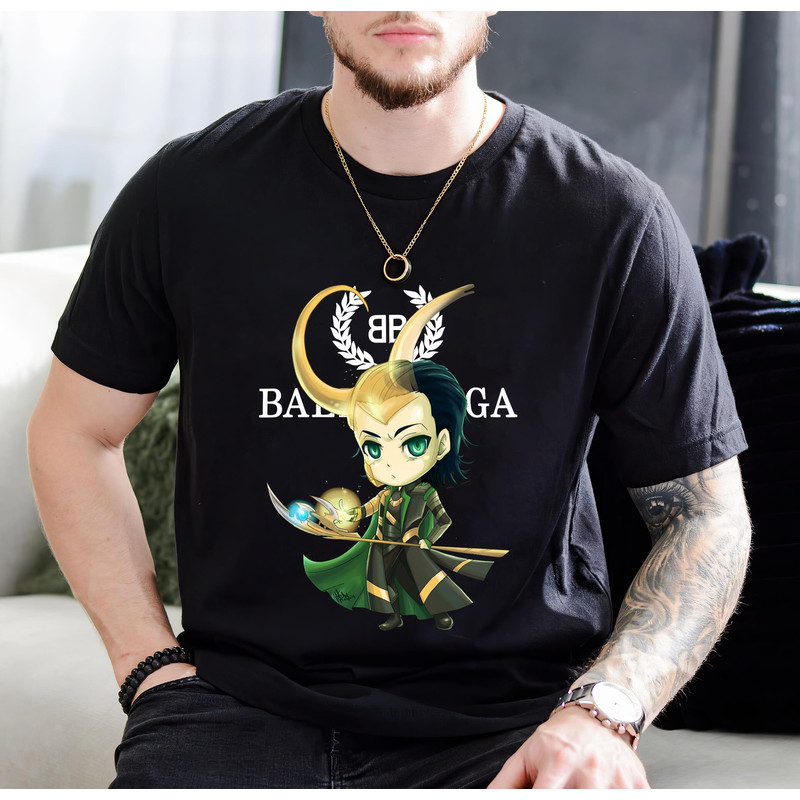 Balenciaga BB Loki Chibi Fan Gift TShirt01black01blackjpg