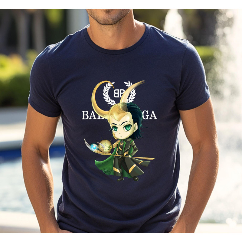 Balenciaga BB Loki Chibi Fan Gift TShirt02navy02navyjpg