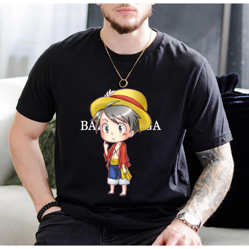 Balenciaga BB Luffy Chibi Fan Gift TShirt01black01blackjpg