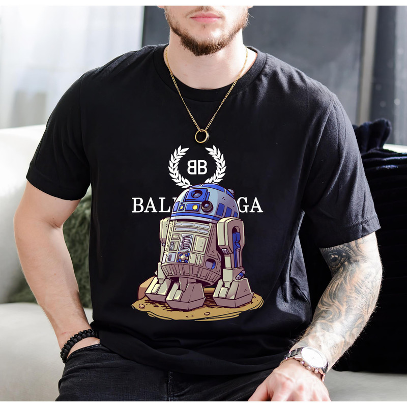 Balenciaga BB R2D2 Chibi Starwars Fan Gift TShirt01black01blackjpg