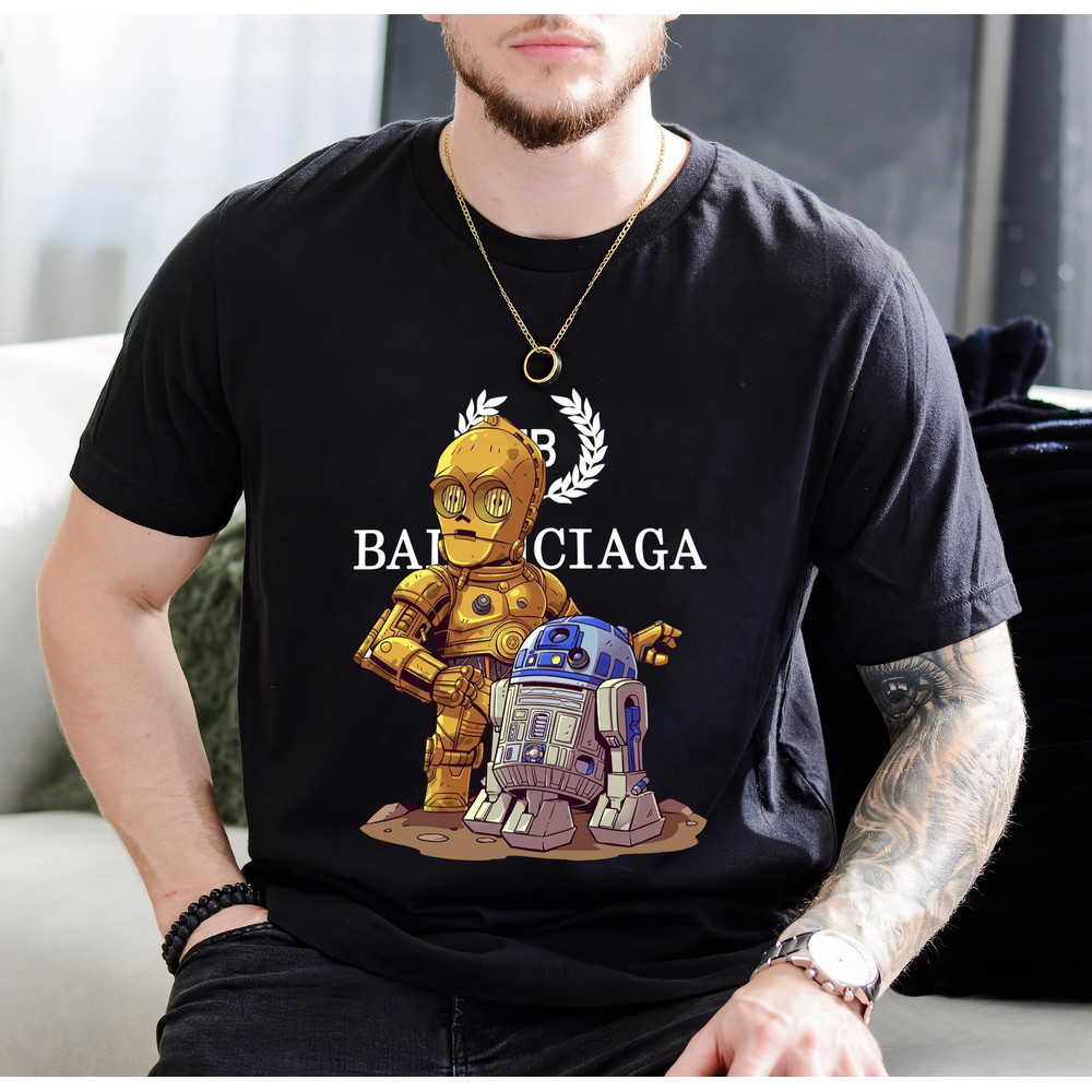 Balenciaga BB Starwars Droid Chibi Fan Gift TShirt01black01blackjpg