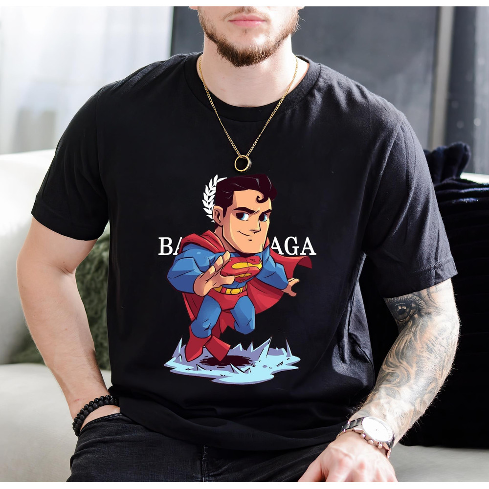 Balenciaga BB Superman Chibi Fan Gift TShirt01black01blackjpg