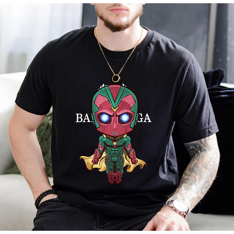 Balenciaga BB The Vision Age of Ultron Chibi Fan Gift TShirt01black01blackjpg