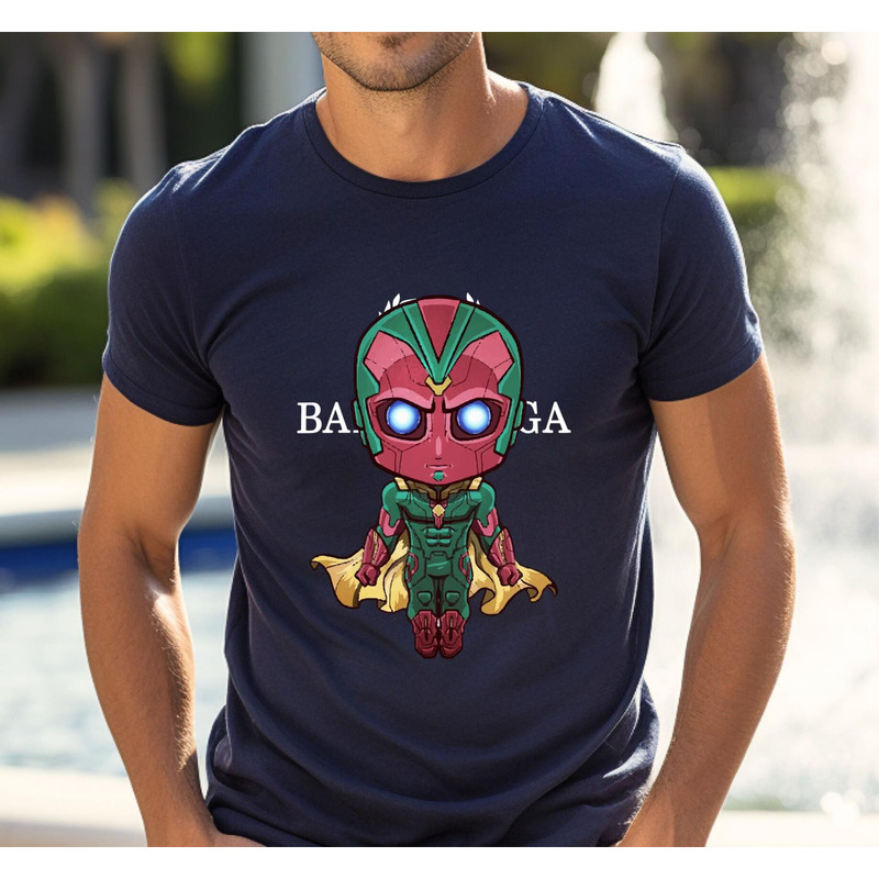 Balenciaga BB The Vision Age of Ultron Chibi Fan Gift TShirt02navy02navyjpg