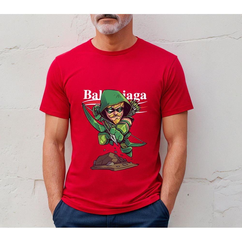 Balenciaga Green Arrow Chibi Fan Gift TShirt03red03redjpg