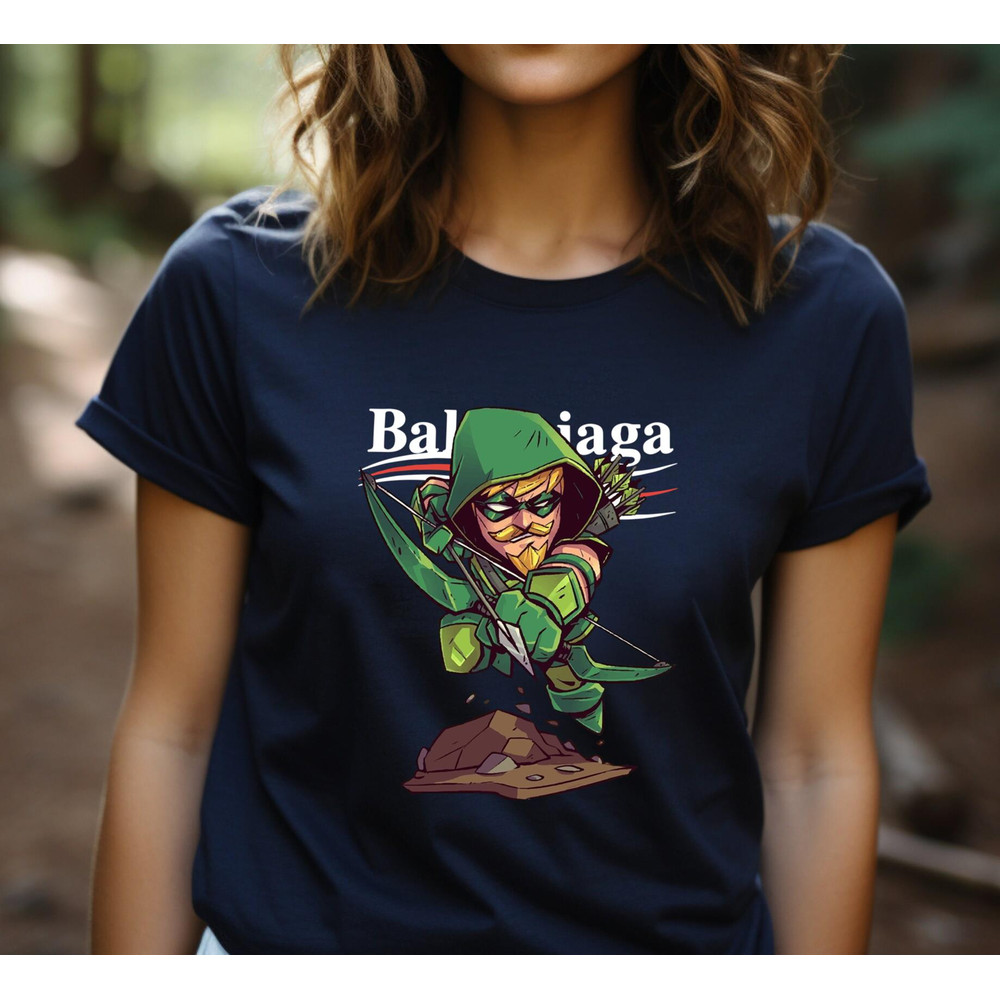 Balenciaga Green Arrow Chibi Fan Gift TShirt05gnavy05gnavyjpg