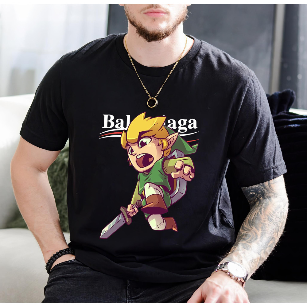 Balenciaga Link Zelda Chibi Fan Gift TShirt01black01blackjpg