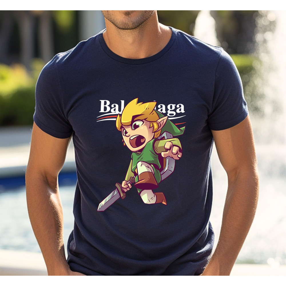 Balenciaga Link Zelda Chibi Fan Gift TShirt02navy02navyjpg
