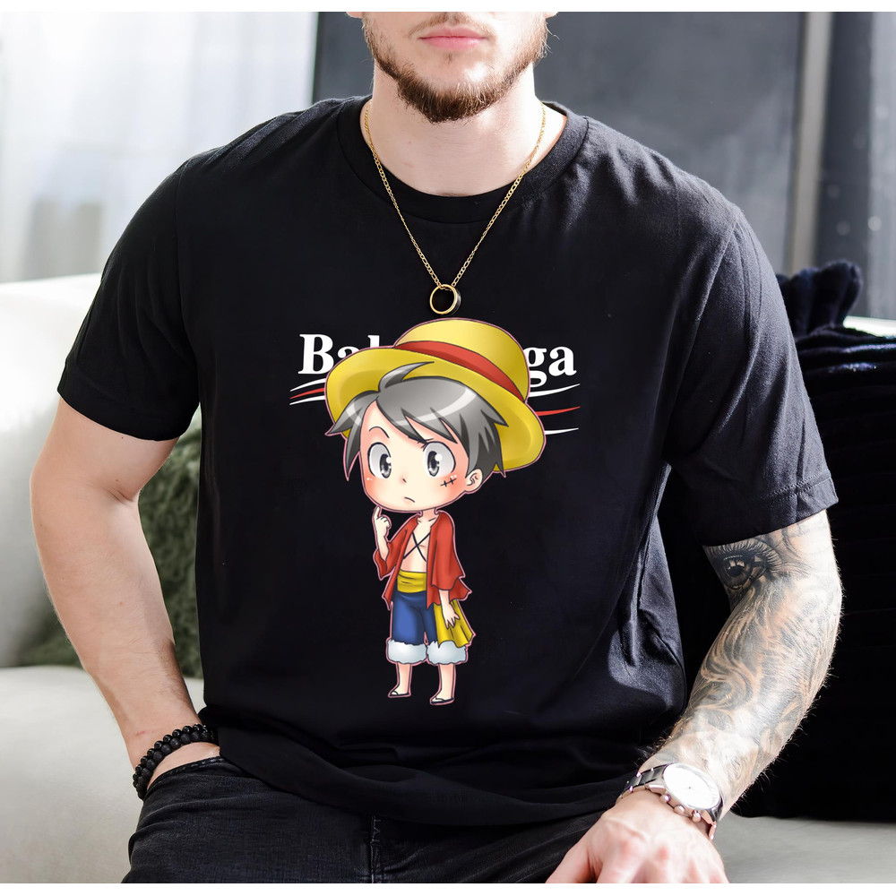 Balenciaga Luffy Chibi Fan Gift TShirt01black01blackjpg