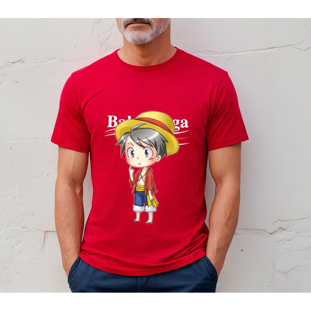 Balenciaga Luffy Chibi Fan Gift TShirt03red03redjpg