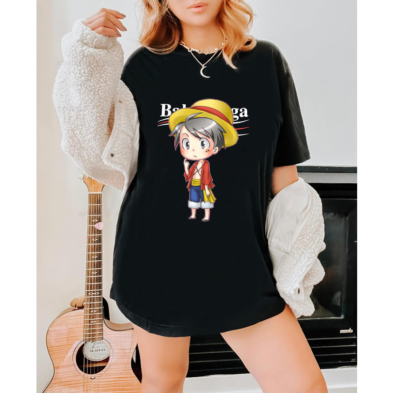 Balenciaga Luffy Chibi Fan Gift TShirt04gblack04gblackjpg