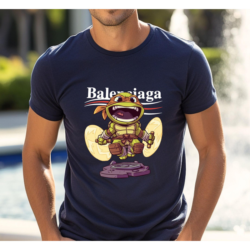 Balenciaga Mikey Ninja Turtle Chibi Fan Gift TShirt02navy02navyjpg