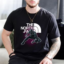 black panther the north face fan gift t-shirt