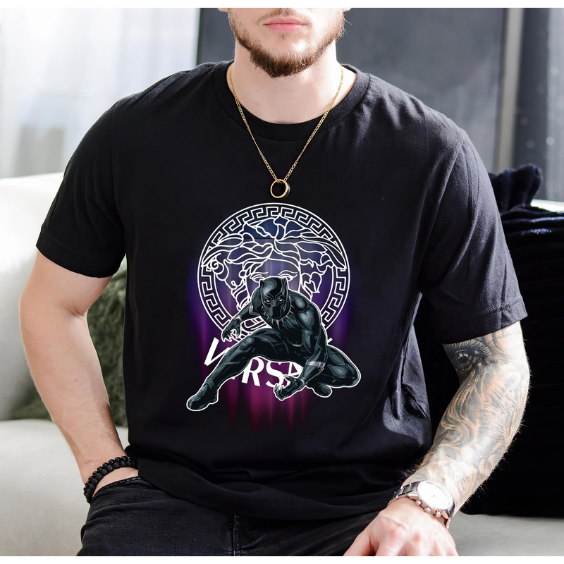 Black Panther Versace Fan Gift TShirt01black01blackjpg
