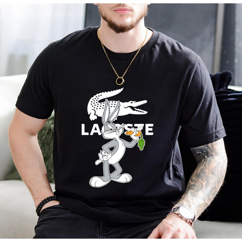 Bugs Bunny Lacoste Fan Gift TShirt01black01blackjpg