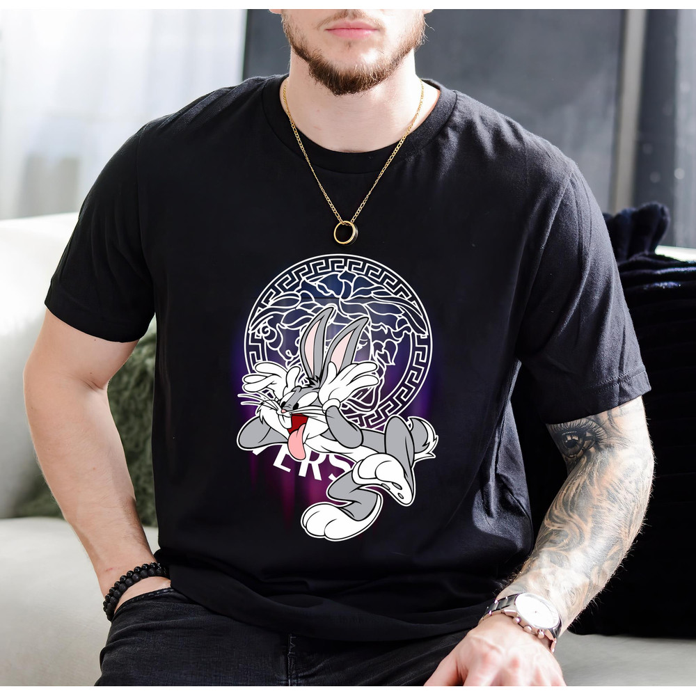 Bugs Bunny Versace Fan Gift TShirt01black01blackjpg