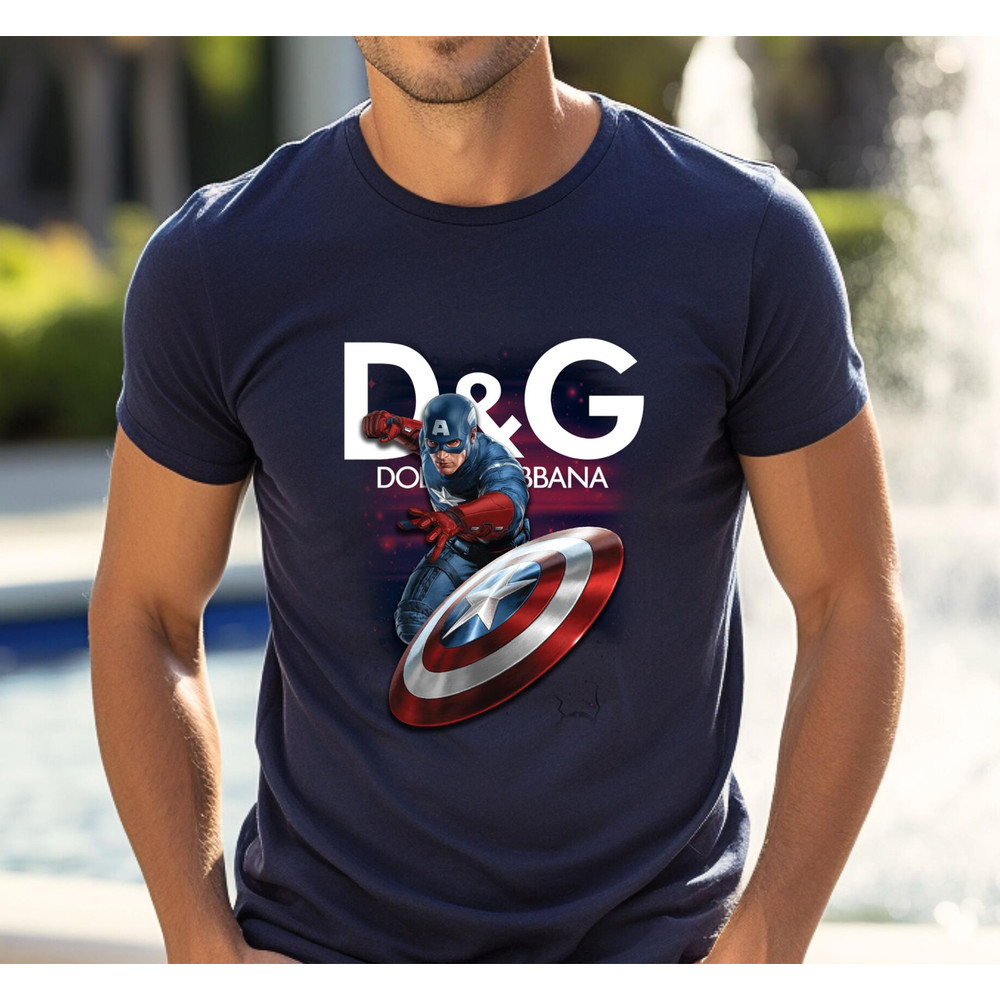 Captain America Dolce Gabbana Fan Gift TShirt02navy02navyjpg